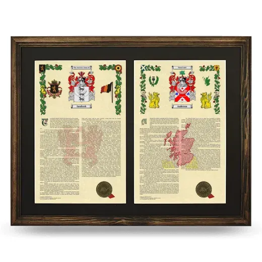 Double Armorial History Framed- Brown
