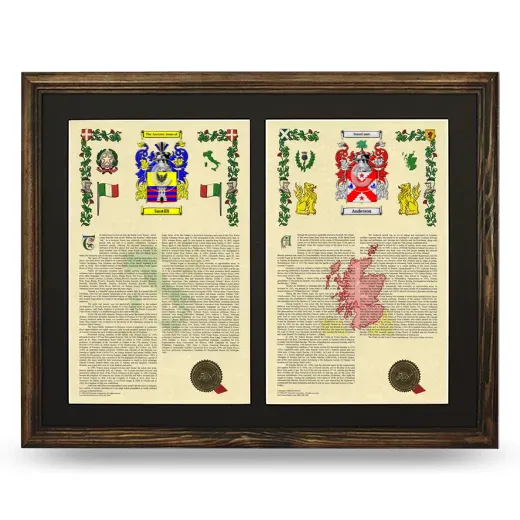 Double Armorial History Framed- Brown