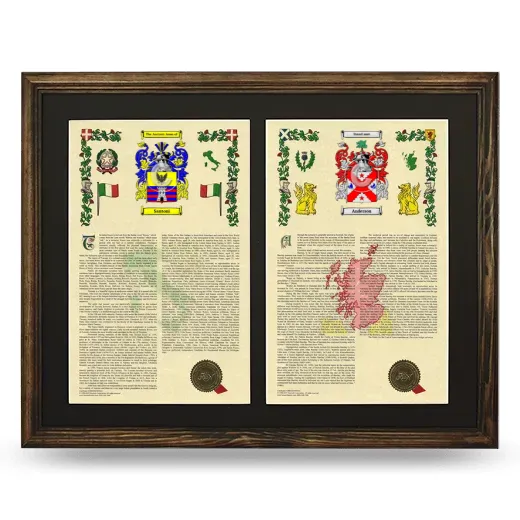 Double Armorial History Framed- Brown