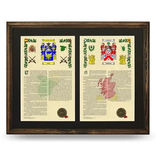 Double Armorial History Framed- Brown