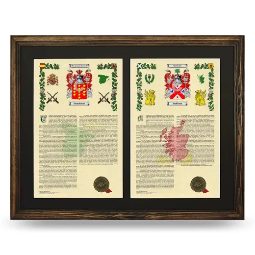 Double Armorial History Framed- Brown