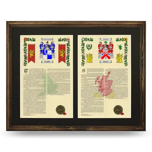 Double Armorial History Framed- Brown