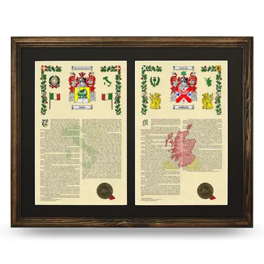 Double Armorial History Framed- Brown