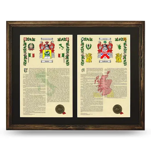 Double Armorial History Framed- Brown