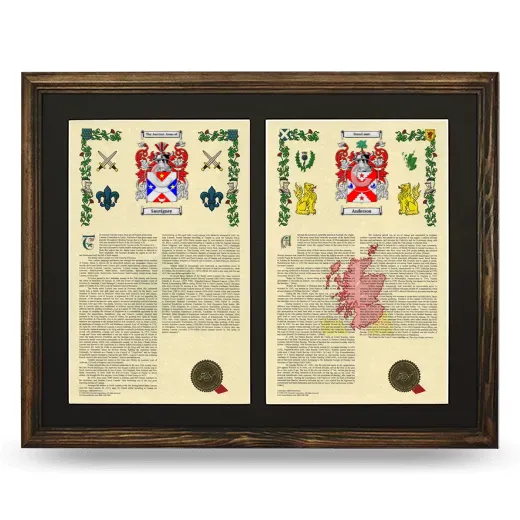 Double Armorial History Framed- Brown