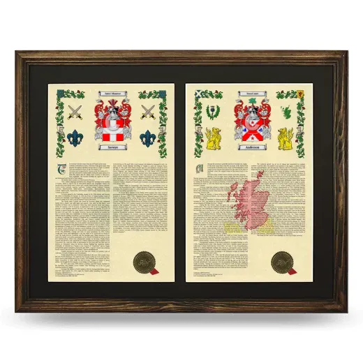 Double Armorial History Framed- Brown
