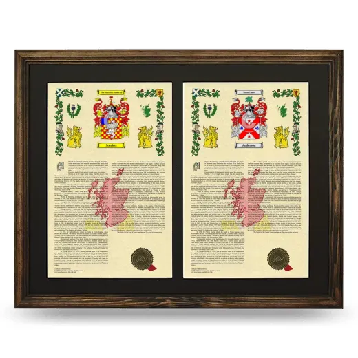 Double Armorial History Framed- Brown