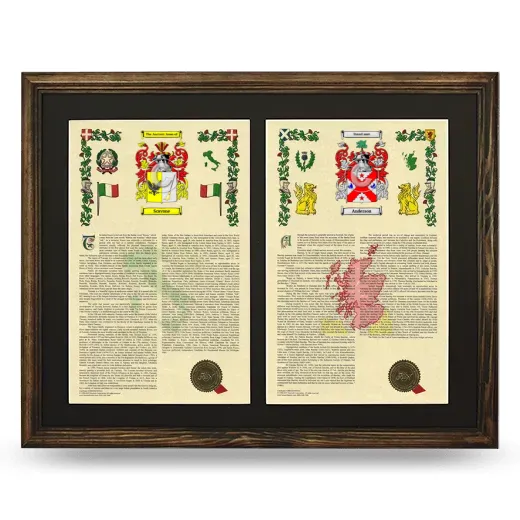 Double Armorial History Framed- Brown
