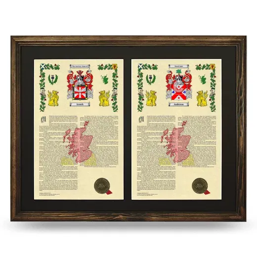 Double Armorial History Framed- Brown