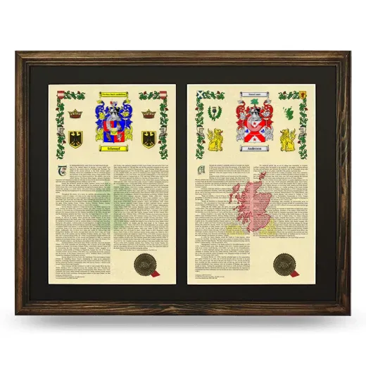 Double Armorial History Framed- Brown