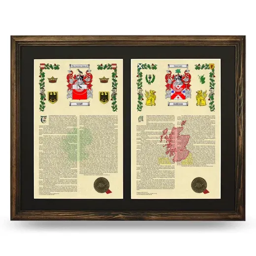 Double Armorial History Framed- Brown