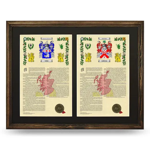 Double Armorial History Framed- Brown