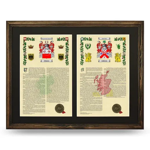 Double Armorial History Framed- Brown