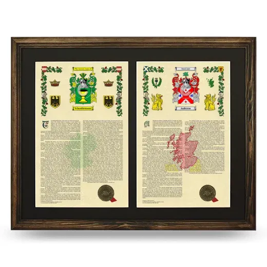 Double Armorial History Framed- Brown
