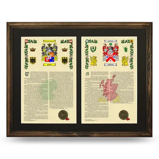 Double Armorial History Framed- Brown