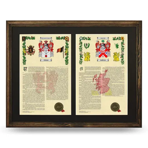 Double Armorial History Framed- Brown