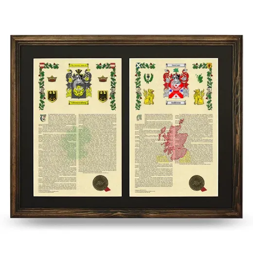 Double Armorial History Framed- Brown