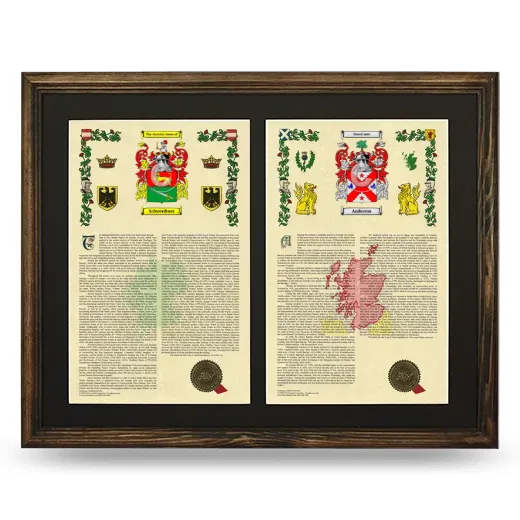 Double Armorial History Framed- Brown