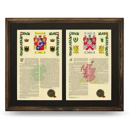 Double Armorial History Framed- Brown