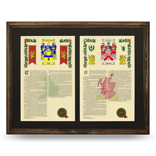 Double Armorial History Framed- Brown