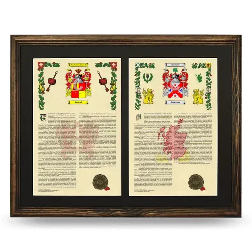 Double Armorial History Framed- Brown