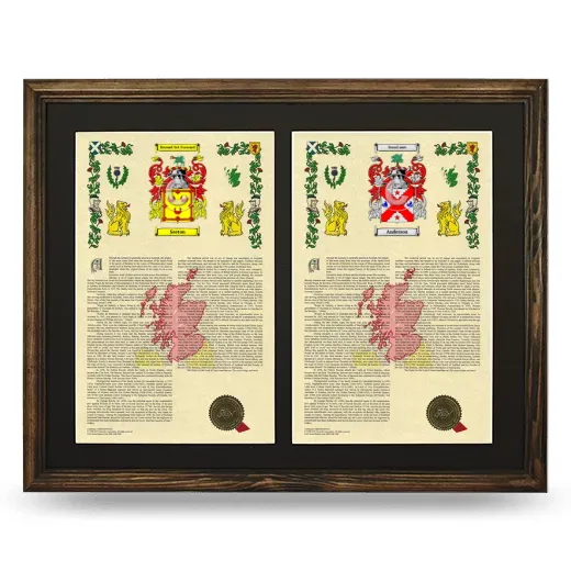 Double Armorial History Framed- Brown