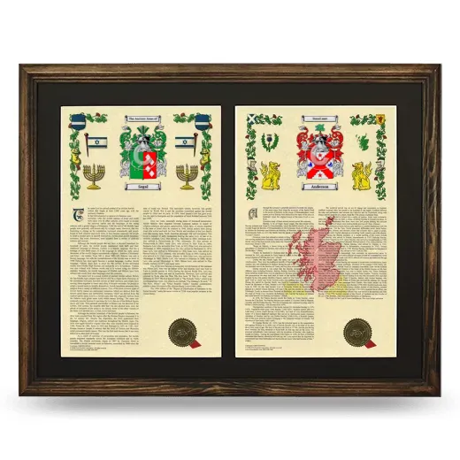Double Armorial History Framed- Brown