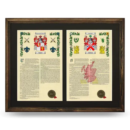 Double Armorial History Framed- Brown