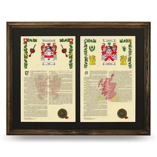 Double Armorial History Framed- Brown