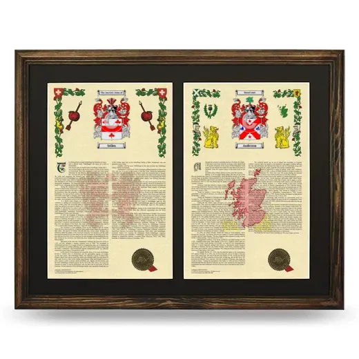 Double Armorial History Framed- Brown