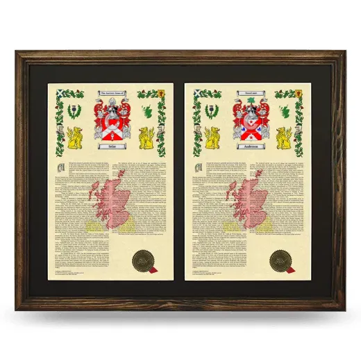 Double Armorial History Framed- Brown