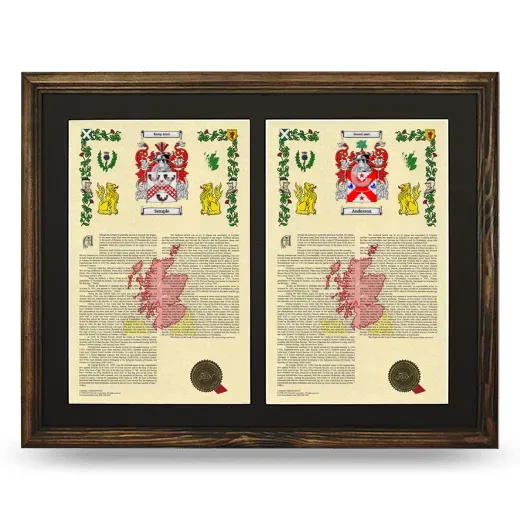 Double Armorial History Framed- Brown