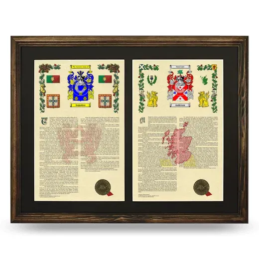 Double Armorial History Framed- Brown