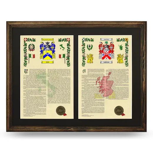 Double Armorial History Framed- Brown