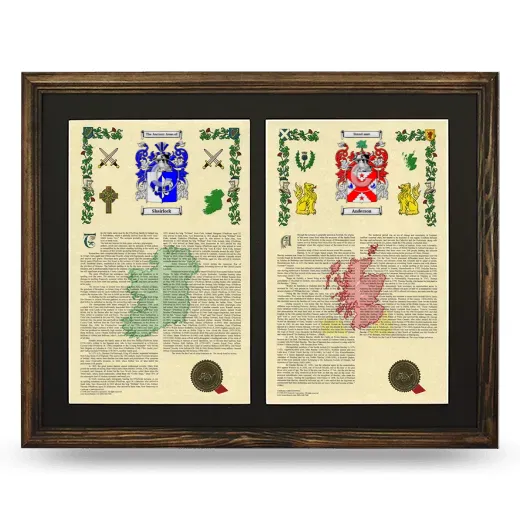 Double Armorial History Framed- Brown