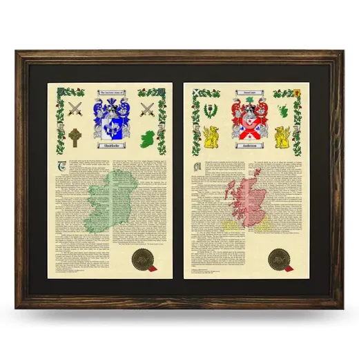 Double Armorial History Framed- Brown