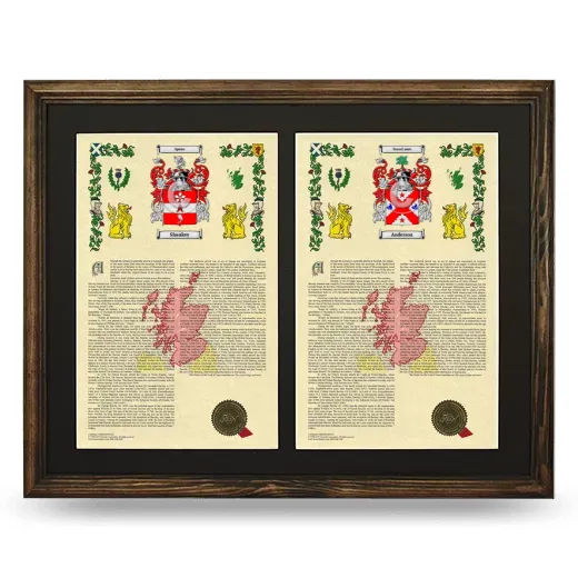 Double Armorial History Framed- Brown