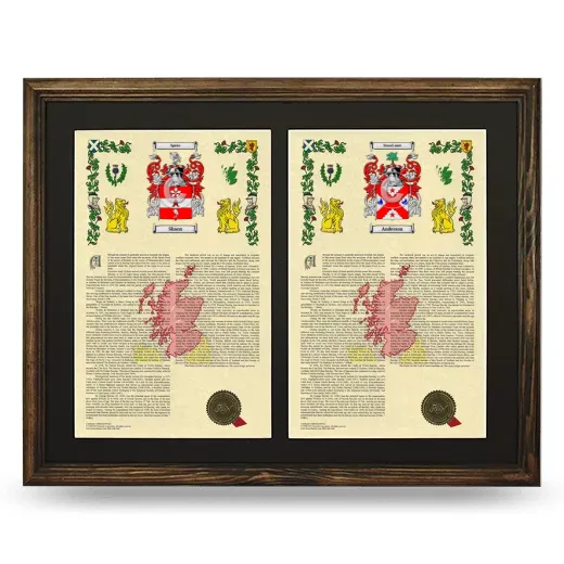 Double Armorial History Framed- Brown