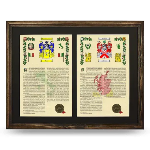 Double Armorial History Framed- Brown