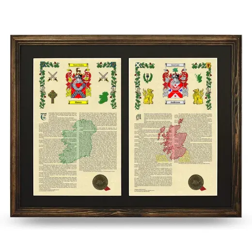 Double Armorial History Framed- Brown
