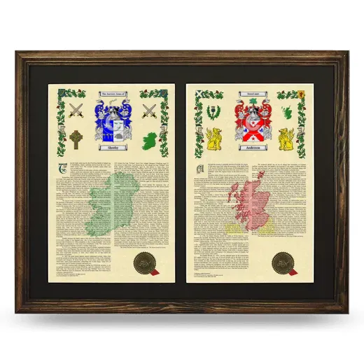 Double Armorial History Framed- Brown