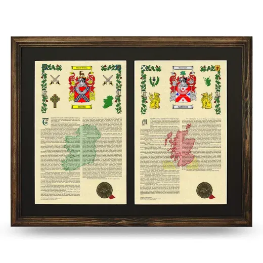 Double Armorial History Framed- Brown