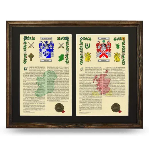 Double Armorial History Framed- Brown