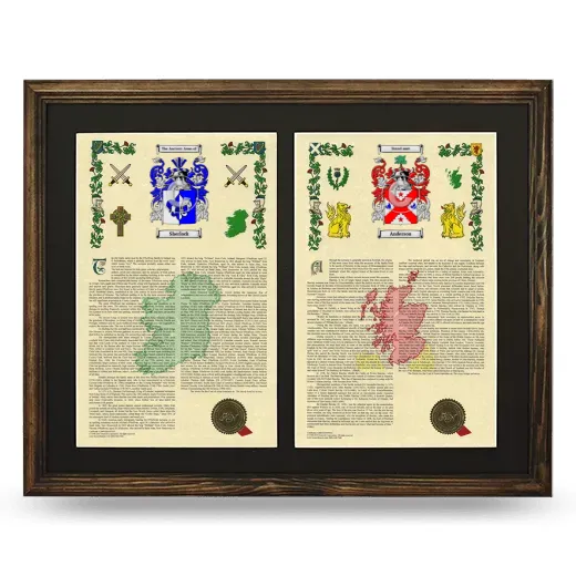 Double Armorial History Framed- Brown