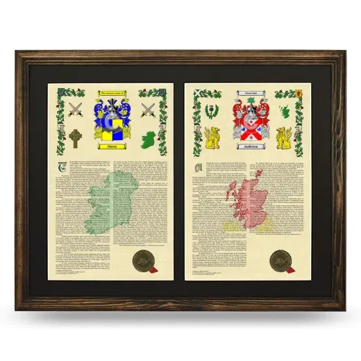 Double Armorial History Framed- Brown