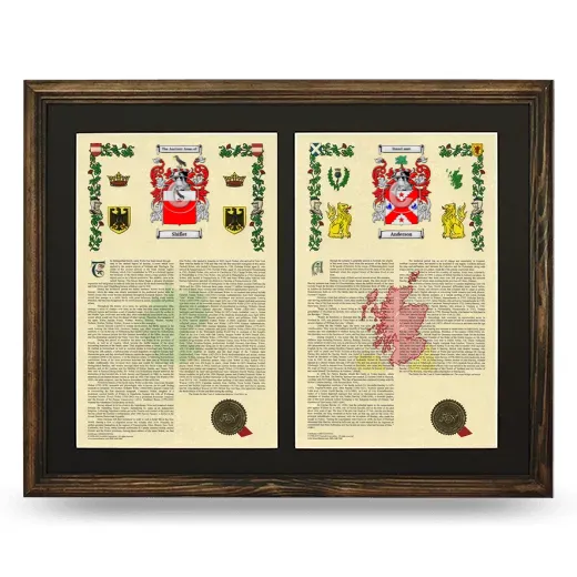 Double Armorial History Framed- Brown
