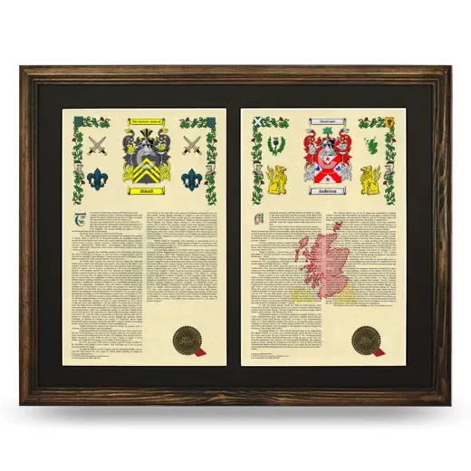 Double Armorial History Framed- Brown