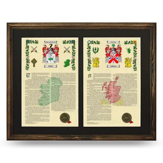 Double Armorial History Framed- Brown