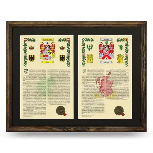 Double Armorial History Framed- Brown