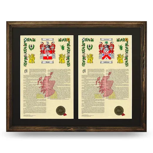 Double Armorial History Framed- Brown